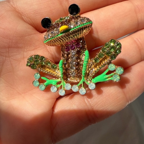 Anthropologie Multicolor Frog Brooch - Picture 1 of 6